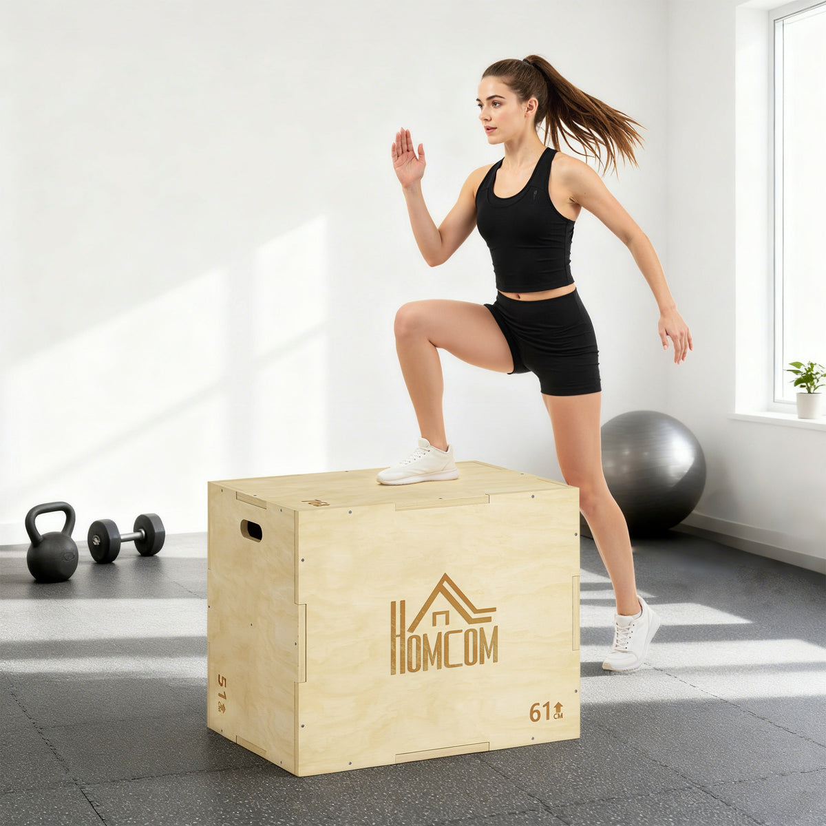 Box Jump pliométrie 3 en 1 appareil musculation fitness entraînement croisé plyobox pour box training 51/61/76cm en bois-8