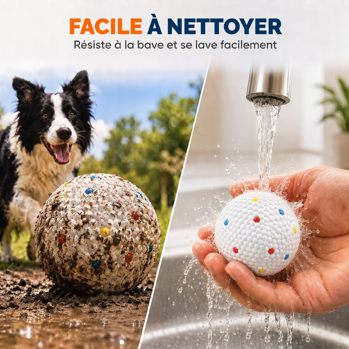 Lot de 6 Balles pour Chien en ETPU Compatibles avec Lanceur Automatique Flottantes et Rebondissantes Ø 58 mm Blanc-6