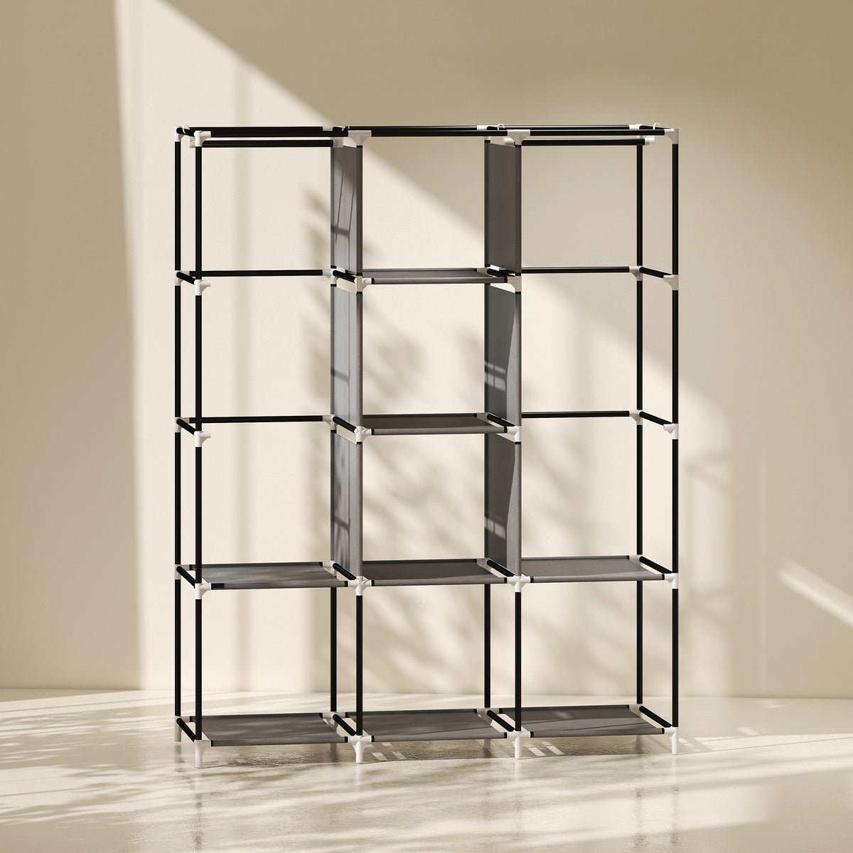 Armoire de rangement en tissu pliable avec 5 étagères, 2 tringles et 3 tiroirs en tissu 125L x 43l x 162.5H cm-8