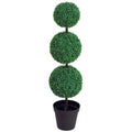 Buis Artificiel topiaire Artificielle en Forme de Boules dim. Ø 30 x 112H cm Vert-0