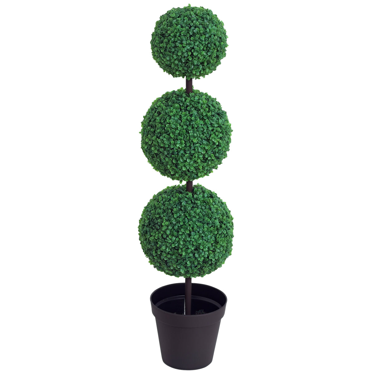 Buis Artificiel topiaire Artificielle en Forme de Boules dim. Ø 30 x 112H cm Vert-0