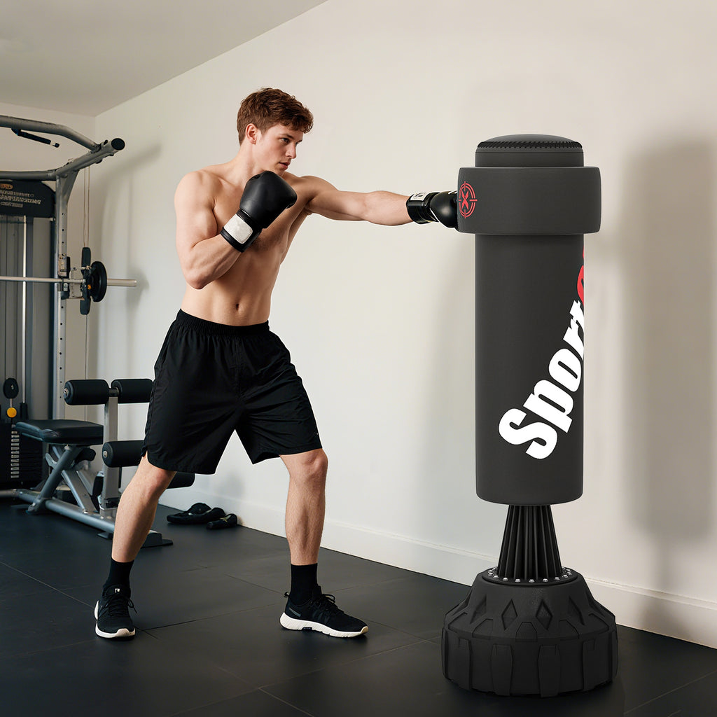 Sac de boxe sur pied autoportant cible réglable en hauteur, avec Ventouses, équipement Boxe-7