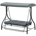 Balancelle de Jardin 3 Places Convertible Inclinaison Toit réglable Matelas Grand Confort Rembourrage 7 cm fourni-0