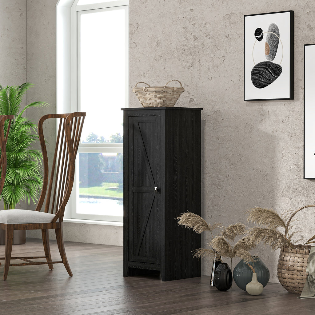 Armoire de Rangement sur Pieds buffet cuisine avec 2 étagères réglables 120H cm noir-9