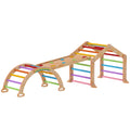 Triangle d'escalade enfant avec rampe réversible toboggan bascule et structure d'escalade multicolore-0