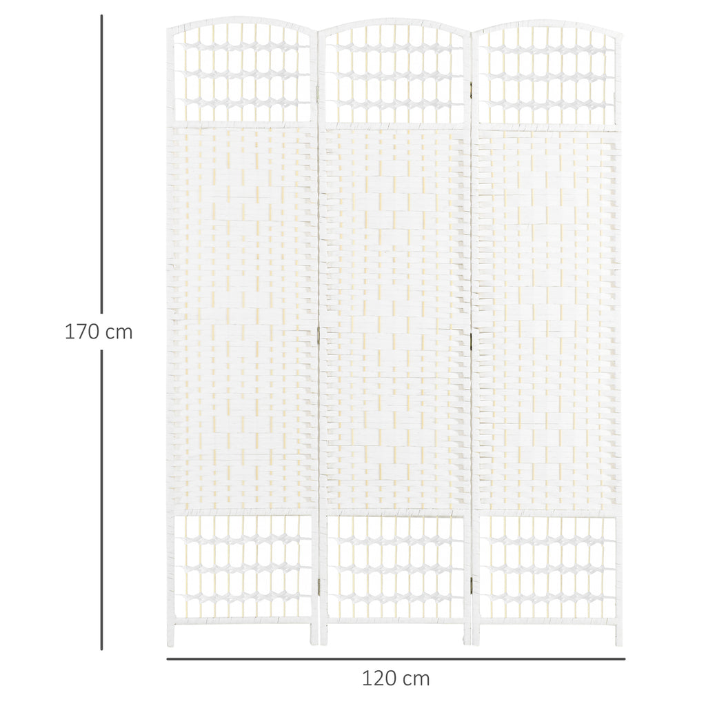 Paravent intérieur en bois séparateur de pièce cloison pliable 3 panneaux 120 x 170 cm blanc-2