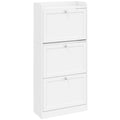 Meuble à Chaussures 15 Paires, Armoire à Chaussures avec 3 Tiroirs, Étagères Réglables et Plateau Supérieur, Blanc-0