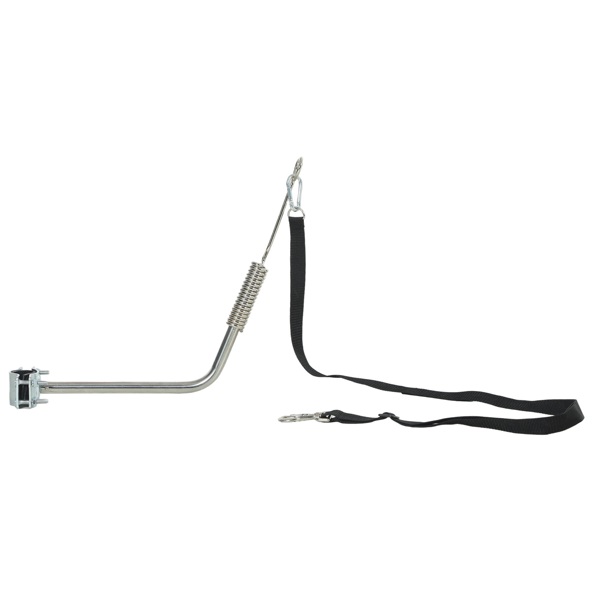Laisse de Vélo pour Chien 180 cm en Inox , Fixation Rapide, Ressort Amortisseur, Sangle Ajustable, Argent-0