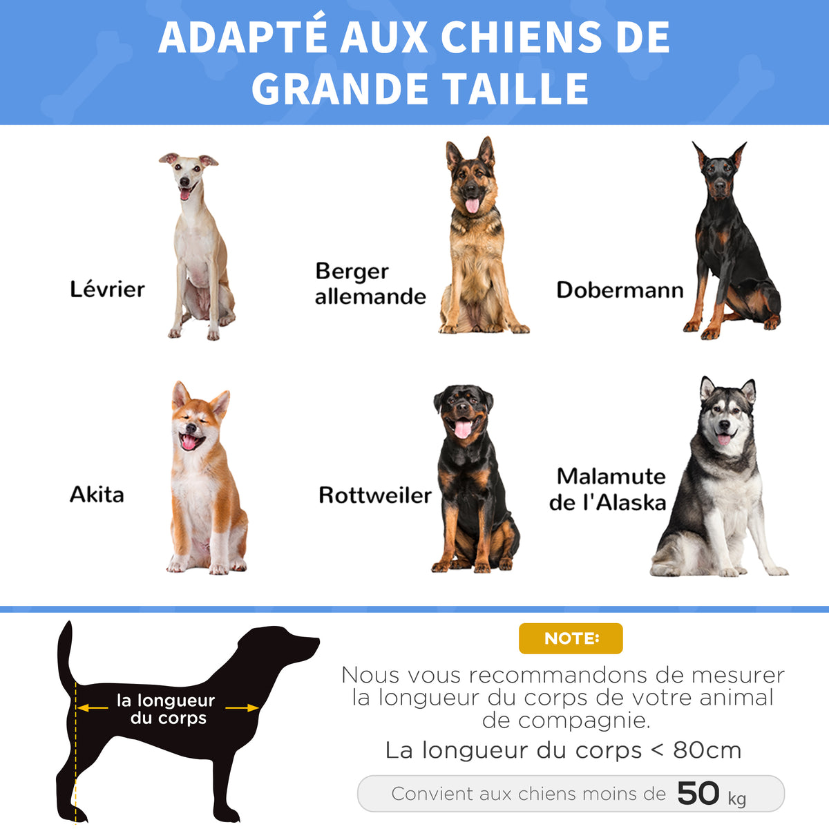 Lit sur pieds XXL pour chien chat lit de camp animal 122L x 92l x 23H cm marron clair-6