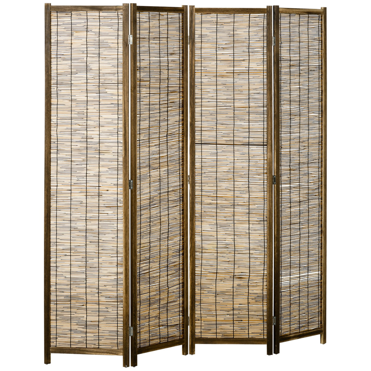 Paravent en bois séparateur de pièce closion de séparation pliable 4 panneaux 160 x 170 cm - naturel-0