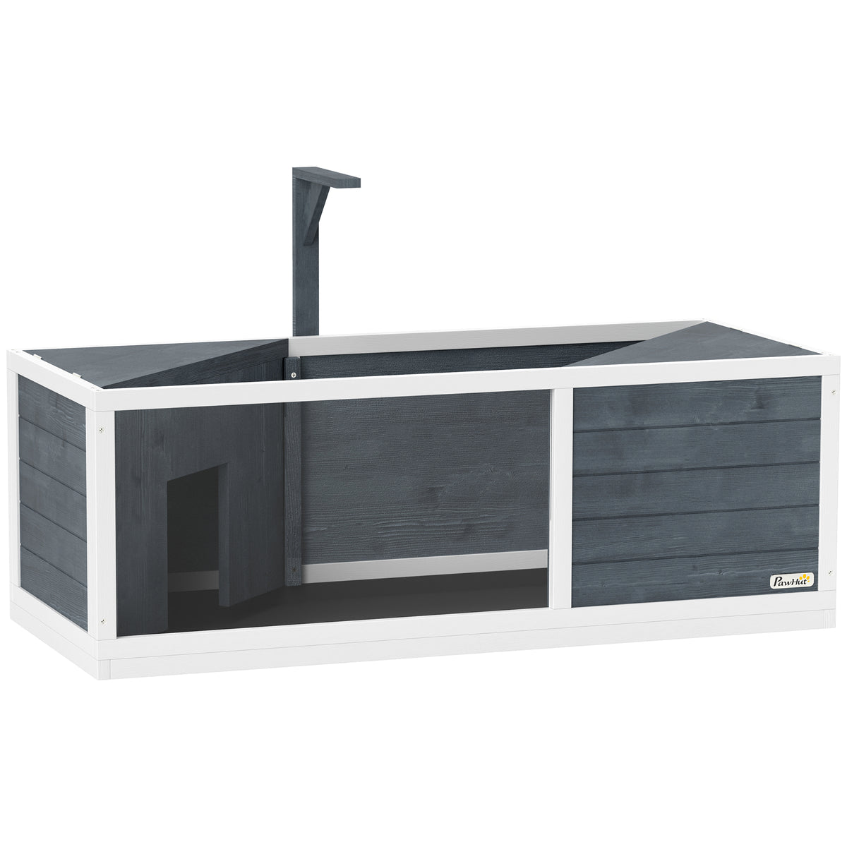 Maison pour tortues enclos avec toit ouvrant support lampe plateau fenêtre panoramique 120 x 50 x 40 cm gris-0