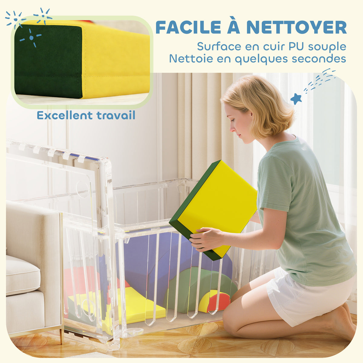 Module motricité bébé 5PCS parcours motricité bébé en mousse EVA pour enfants d'âge préscolaire, multicolore-5