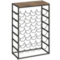 Casier à bouteilles pour 30 bouteilles, étagère à vin avec 6 niveaux, style industriel, 59x30x88,5cm, brun rustique-0