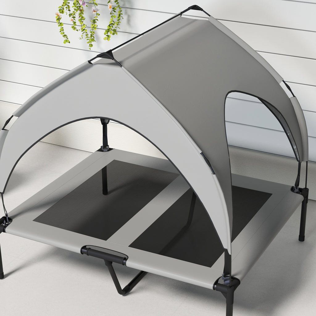 Lit pour chien chat sur pieds grand confort velum anti-UV oxford sac de transport inclus 91 x 76 x 85 cm gris-7