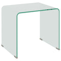 Table basse en verre table de salon rectangulaire design moderne en verre trempé avec bords arrondis sûrs transparent-0