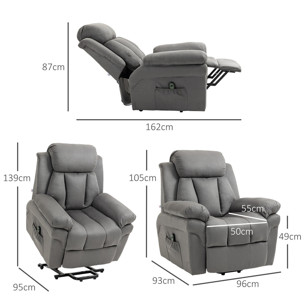 Fauteuil de Relaxation électrique Fauteuil releveur inclinable avec Repose-Pied Ajustable gris-2