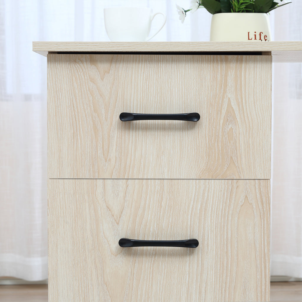 Bureau 120 x 50 cm avec étagères et tiroirs, pour petit espace, bureau à domicile, chambre à coucher, couleur bois-8
