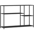 Console meuble étroite à 4 niveaux style industriel cadre en acier, 110 x 30 x 75 cm, noir-0