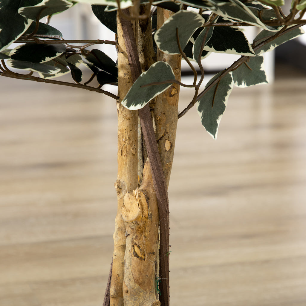 Plante artificielle ficus tronc branches liane lichen feuilles grand réalisme pot inclus hauteur 1,3 m-8