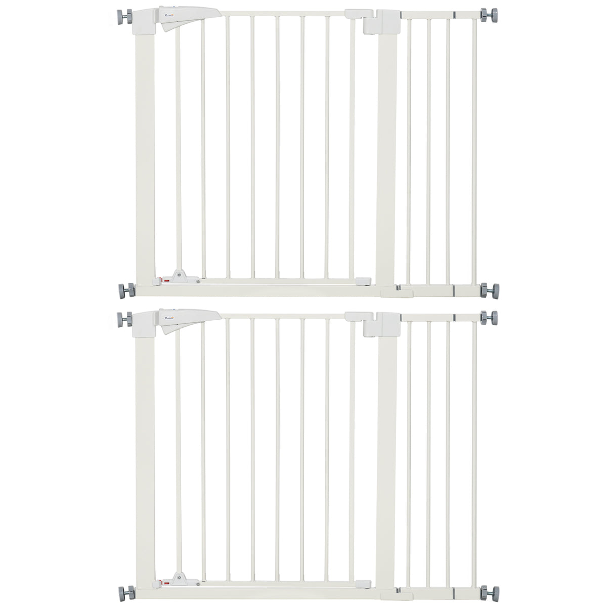 Lot de 2 barrières de sécurité pour chien animaux sans perçage avec fermeture automatique largeur 76-103 cm blanc-0