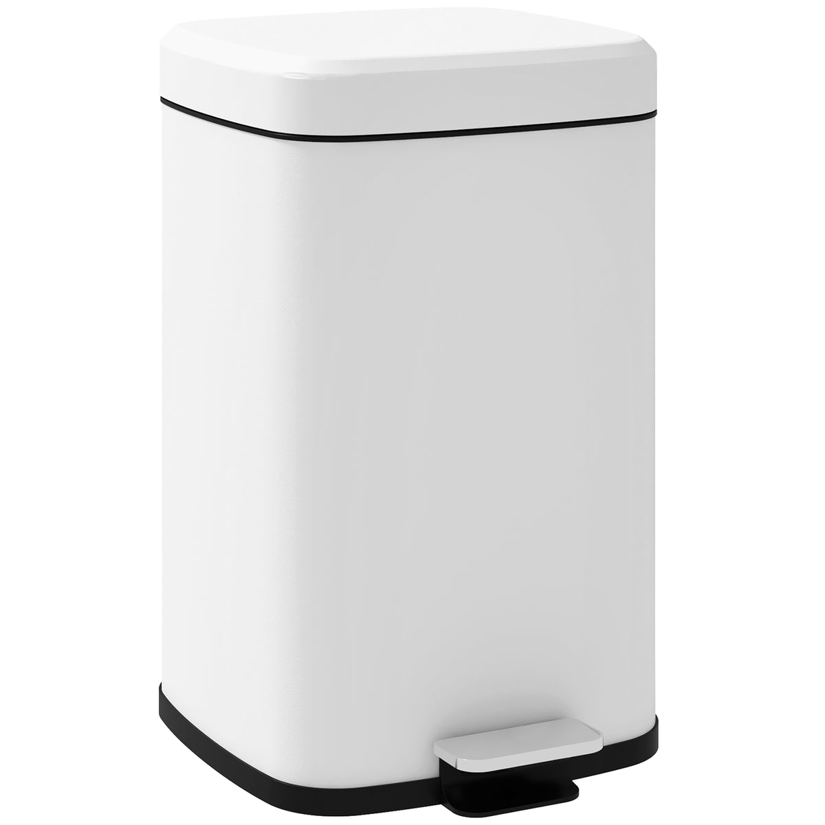 Poubelle de cuisine 20L avec couvercle à fermeture douce et pédale, seau intérieur amovible, 28L x 35l x 45H cm, blanc-0