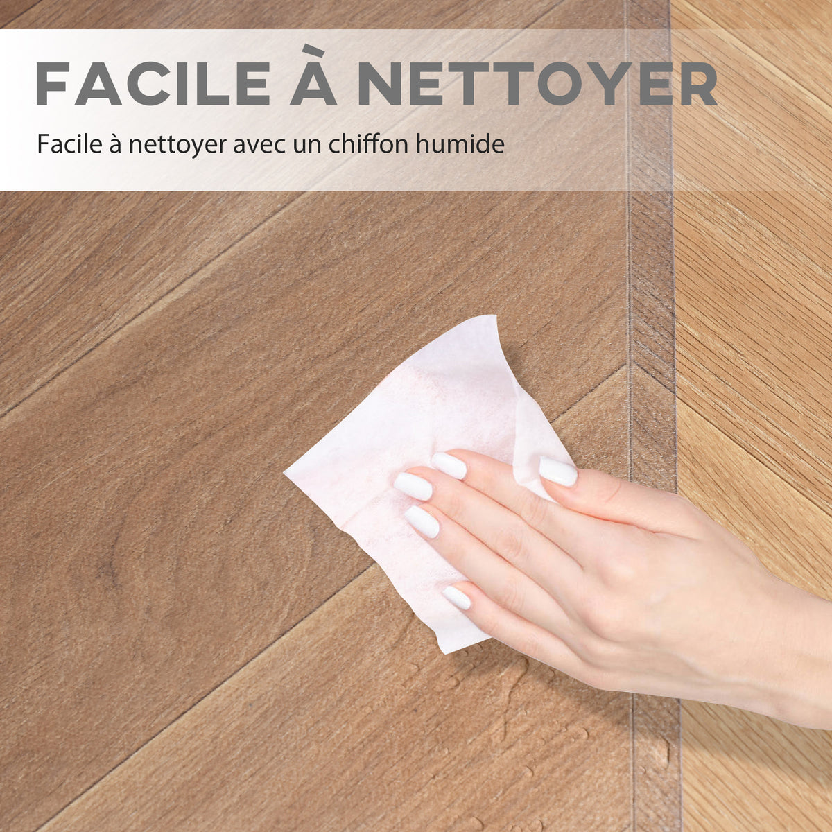 Tapis de chaise de bureau rectangulaire, antidérapants en plastique transparent 90x120cm-3
