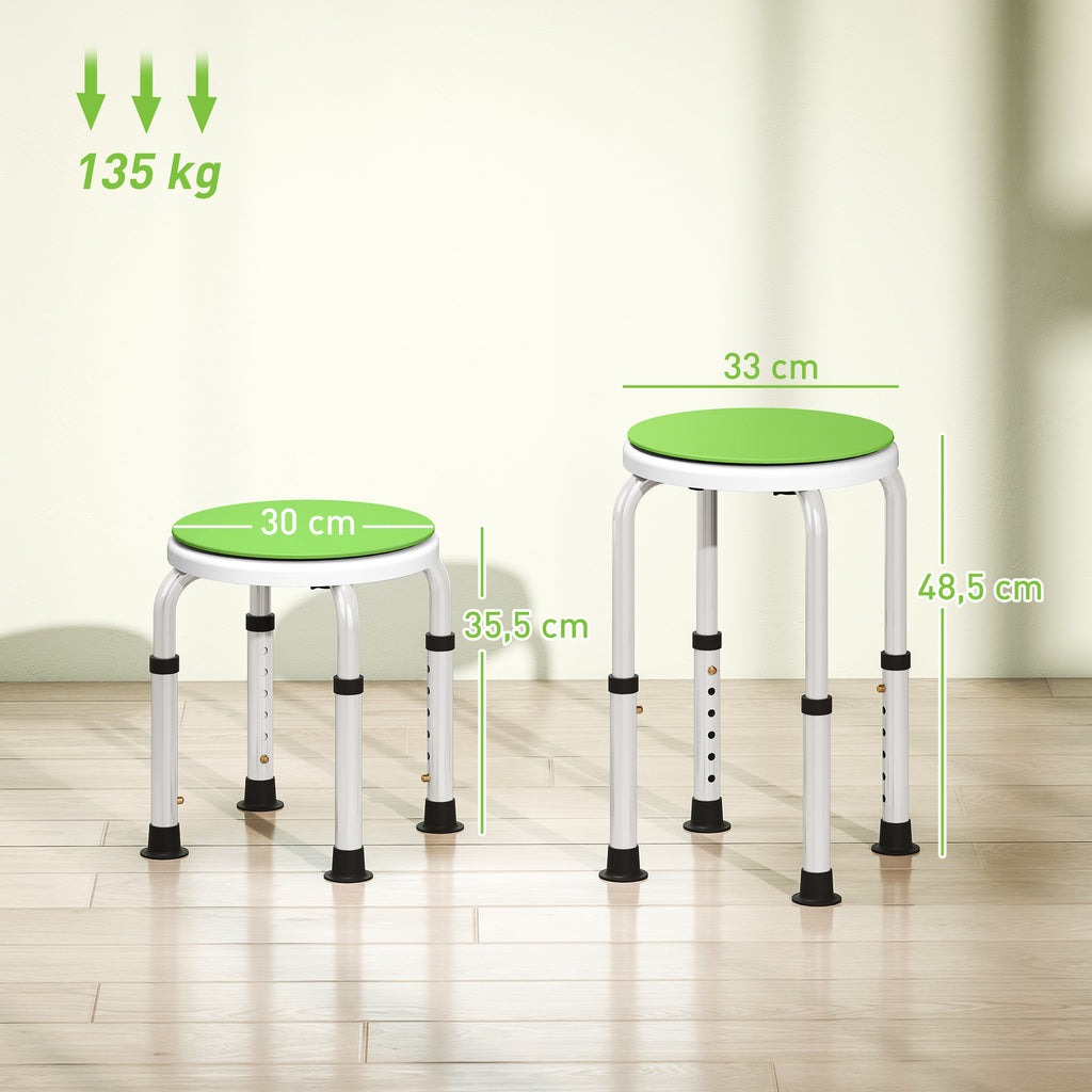 Tabouret de douche siège de douche antidérapant tabouret de bain hauteur réglable pivotant à 360° en aluminium-2
