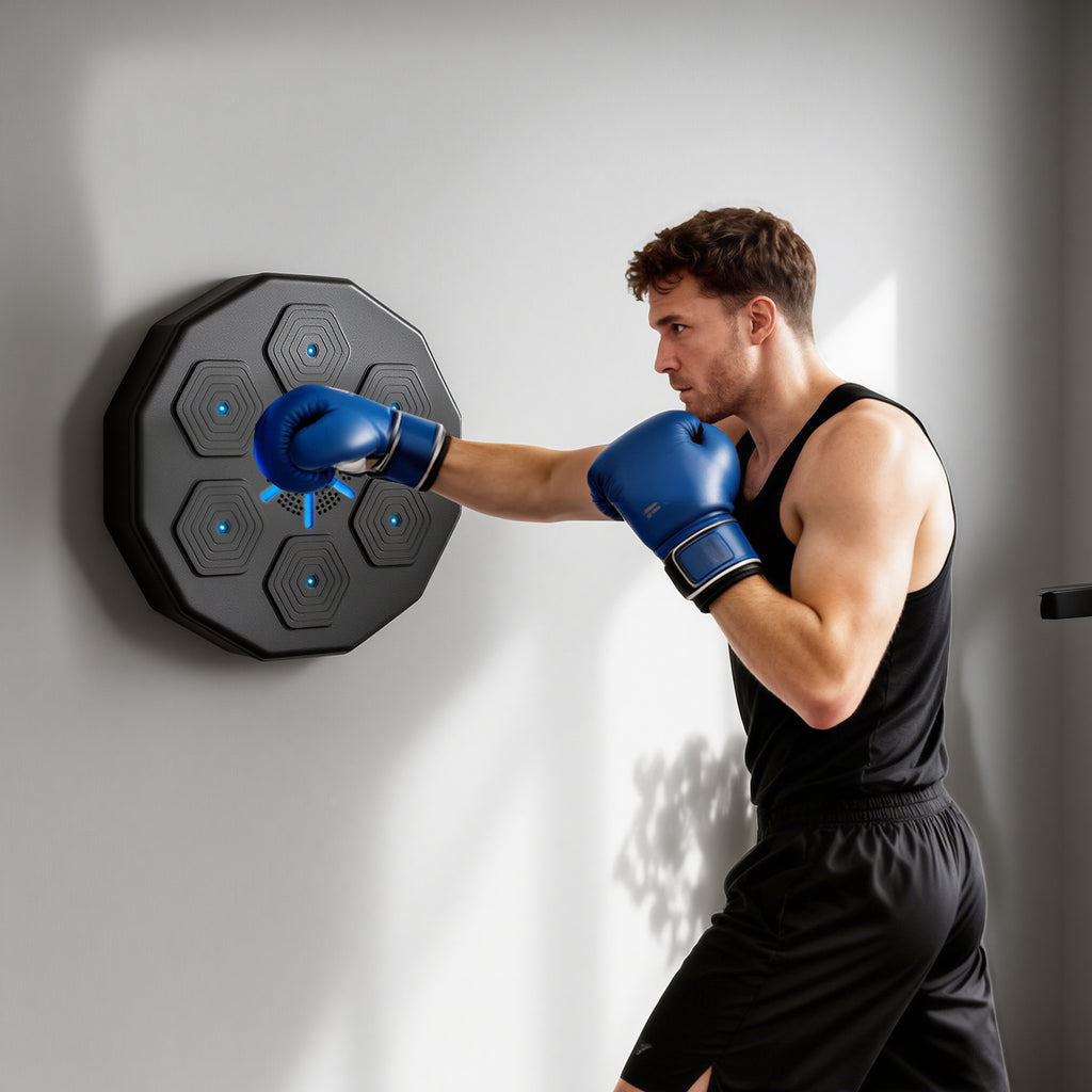 Machine de boxe musicale music boxing machine mural avec bluetooth music 40 x 40 x 7,5 cm, noir-1