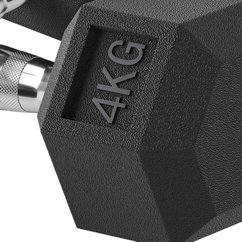 Ensemble d'haltères courtes, lot de 2 haltères hexagonaux recouverts de caoutchouc, acier noir-9