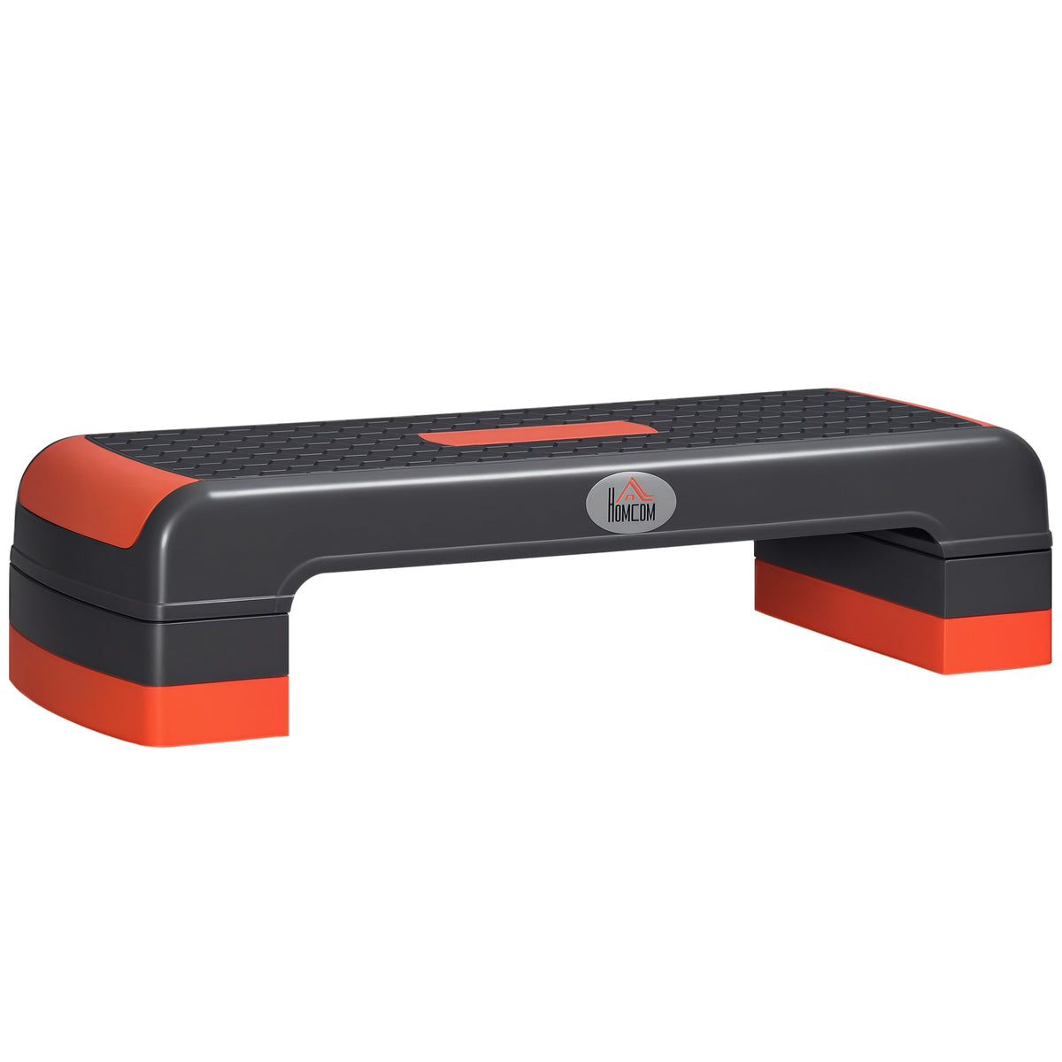 Stepper aérobic fitness hauteur réglable 3 niveaux surface antidérapante 78 x 28 x 20 cm gris et rouge-0