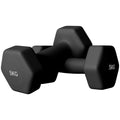 Lot de 2 haltères hexagonales avec poignée antidérapante pour l'entraînement à la maison, 2 x 5kg, noir-0