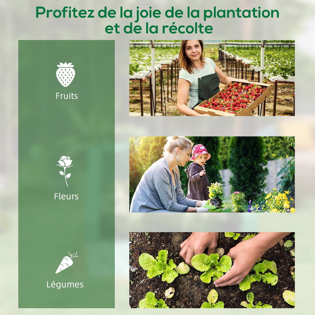 Carré potager de jardin avec mini serre, jardinière surélevée en acier galvanisé, 70 x 70 x 90 cm, gris foncé-6
