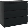 Commode 3 tiroirs, Meuble de rangement épuré pour chambre, intérieur, 80l x 39P x 73H cm-0