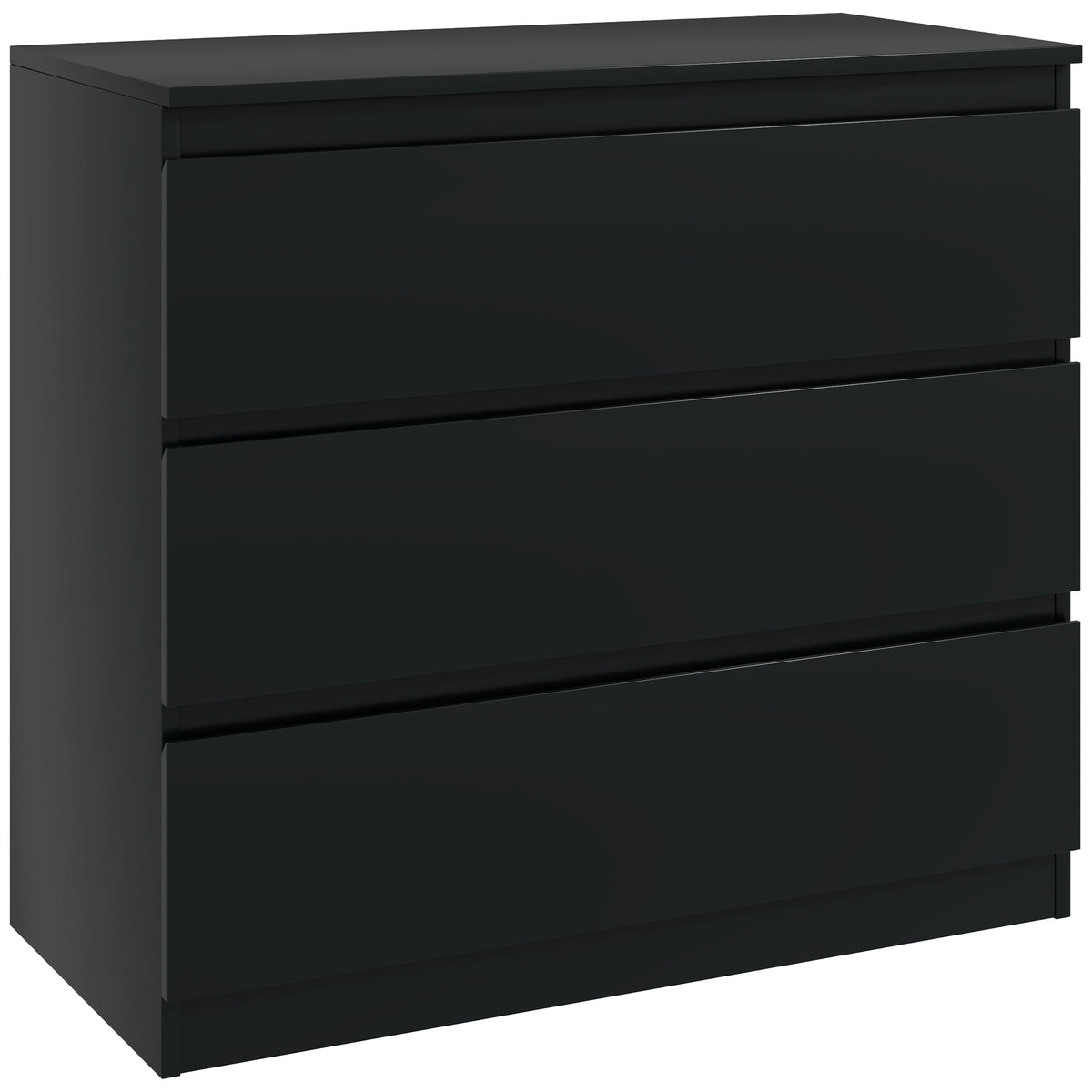 Commode 3 tiroirs, Meuble de rangement épuré pour chambre, intérieur, 80l x 39P x 73H cm-0