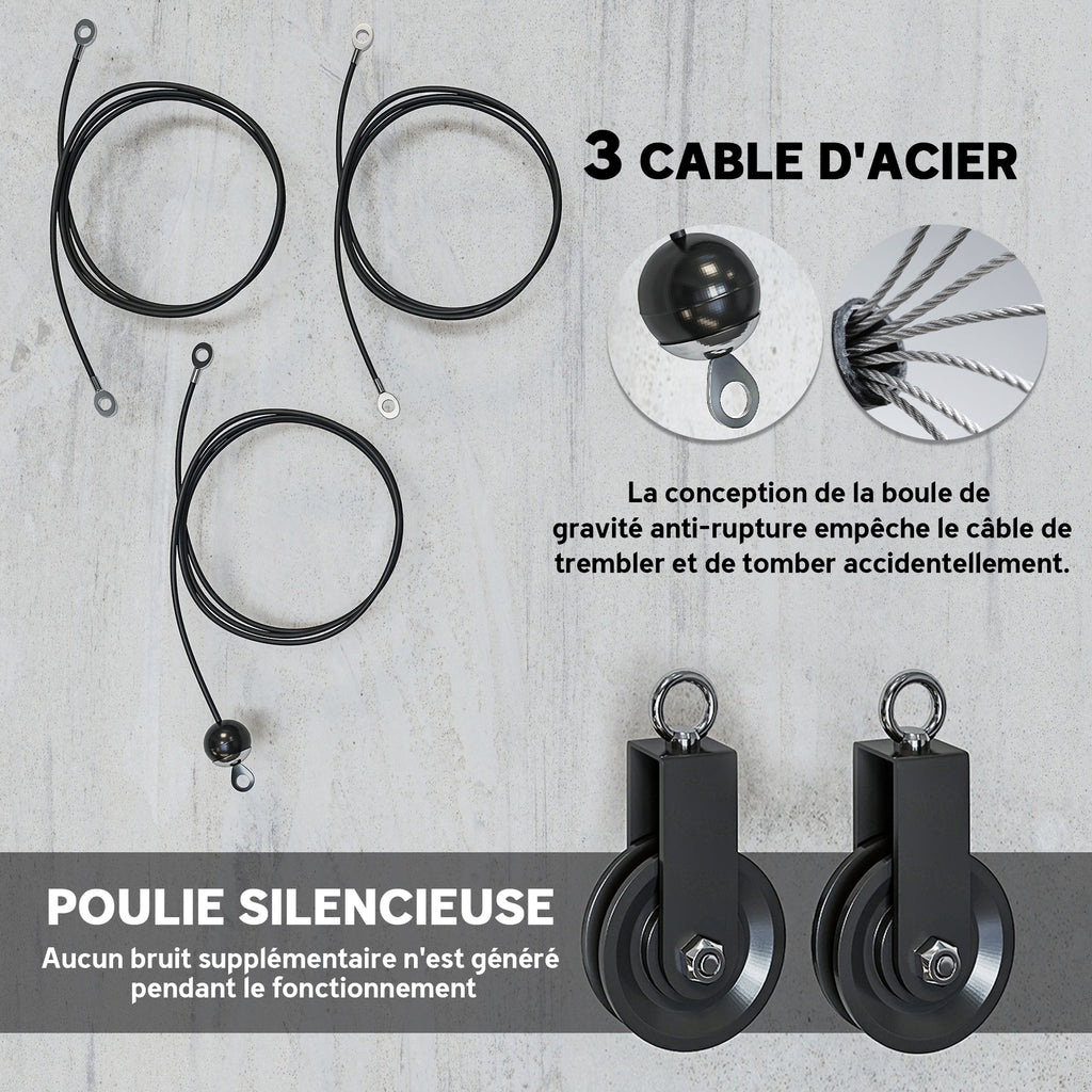 Poulie musculation maison, cable machine musculation exercices de flexion des biceps, des triceps et des bras-5