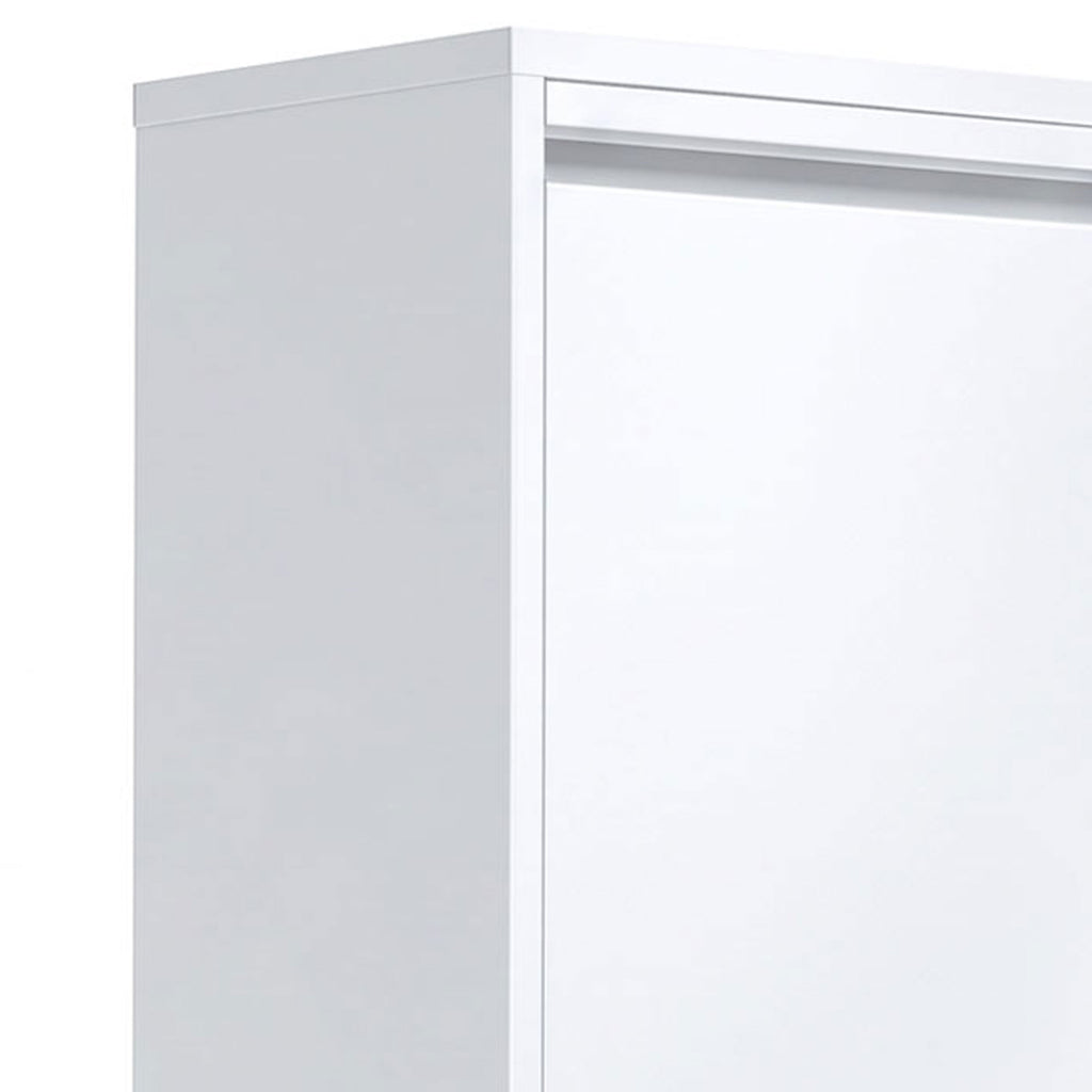 Meuble Poubelle de Tri Sélectif, Poubelle de Recyclage 45 L (3 x 15 L), 3 Compartiments, Portes à Fermeture Douce, Blanc-7