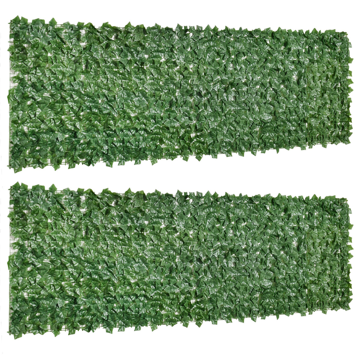 Lot de 2 haies artificielles Brise-Vue décoration Rouleau 3L x 1H m Feuillage réaliste Anti-UV Vert-0