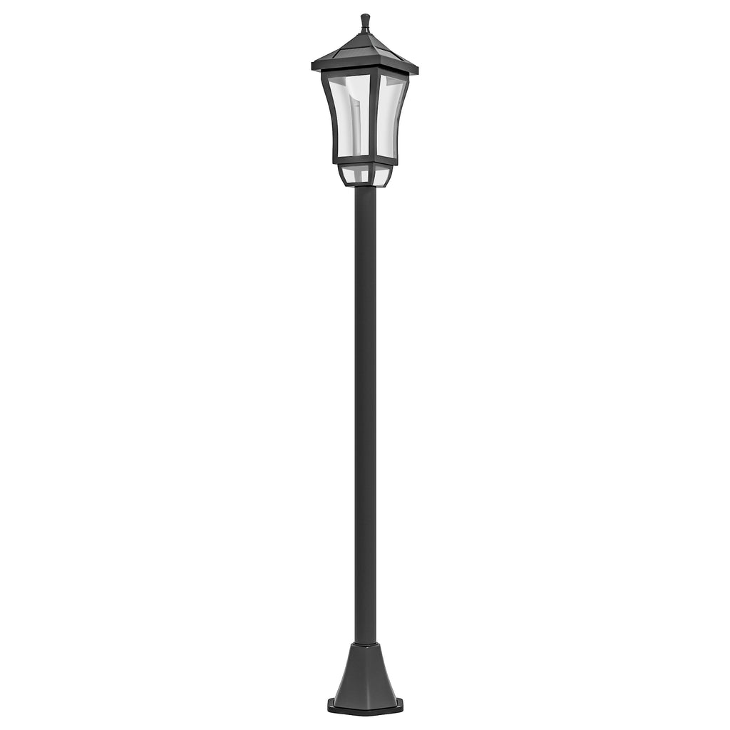 Luminaire extérieur lampadaire sur pied solaire lampadaire lanterne classique LED 30 Lm 15 x 15 x 127 cm noir-0
