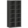 Lot de 2 étagères colonnes armoire de rangement CD-DVD 12 compartiments 21 x 22,5 x 88,5 cm capacité 204 CD noir-0