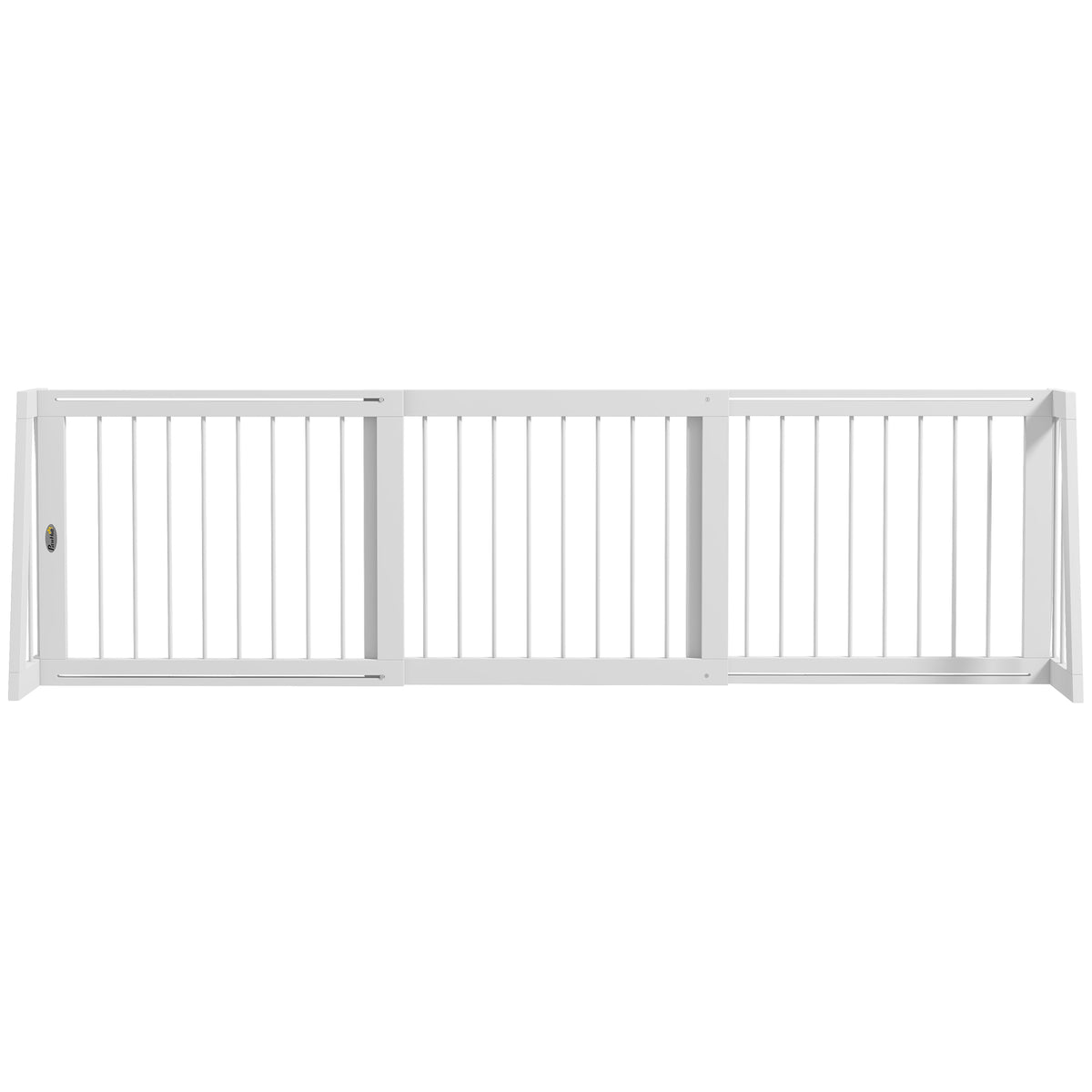 Barrière de sécurité pour chien barrière de protection à 3 panneaux rétractable 71-190 cm en bois - blanc-0
