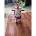 Cheval pour enfants 2+ ans avec 4 roues et hennissements, Tête pivotante, Design à pédales, Capacité 60 kg, Rose-0