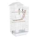 Cage à oiseaux 46 x 36 x 100 cm 4 mangeoires 3 perchoirs cage pour perruche calopsitte conure pinson canaris-0