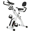 Vélo d'Appartement Pliable Vélo de Fitness 3 en 1 Silencieux Connecté Kinomap Bluetooth et Zwift 105x53,5x109cm Blanc-0