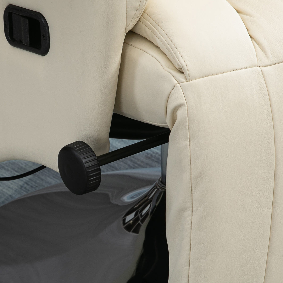 Fauteuil de relaxation inclinable pivotant repose-pied réglable, jusqu'à 150 kg, pour salon, chambre, home cinéma, crème-6