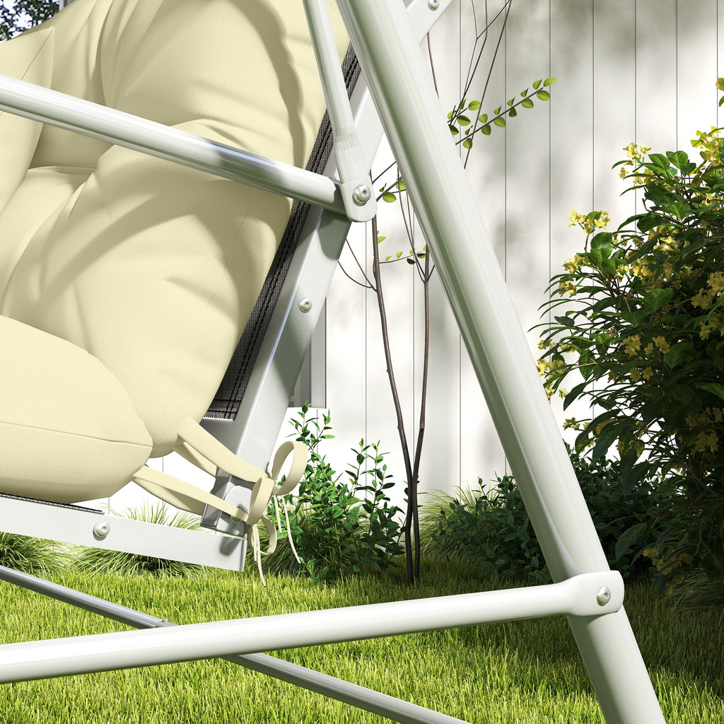 Ensemble de 4 coussins d'extérieur pour balancelle de jardin, 1 coussin d'assise coussins de dossier et 2 oreillers-8