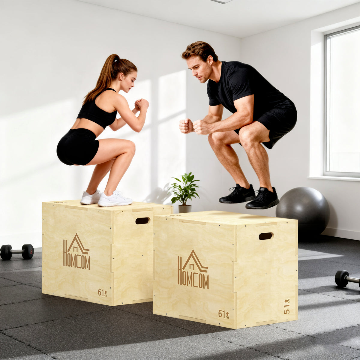 Box Jump pliométrie 3 en 1 appareil musculation fitness entraînement croisé plyobox pour box training 51/61/76cm en bois-7