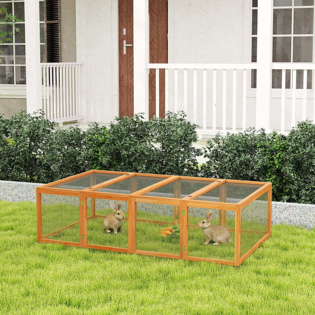 Clapier cage à lapins extérieur intérieur 2 portes supérieures 181L x 100l x 48H cm bois massif marron-9