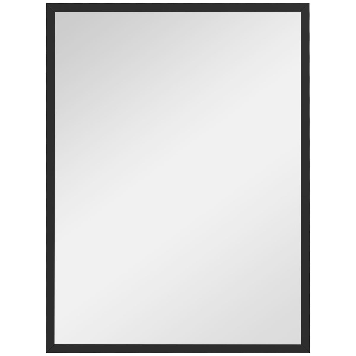 Miroir mural rectangulaire 80 x 60 cm, cadre en bois noir, idéal pour la salle de bain, salon ou chambre-0