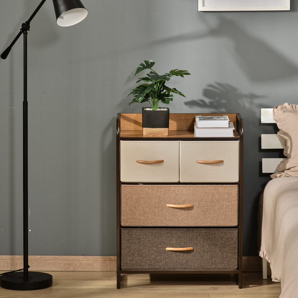 Meuble de Rangement chiffonnier 4 tiroirs en Tissu 58 x 29 x 78,5 cm multicolore-7