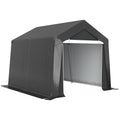 Abri de jardin tente de stockage portable pour extérieur avec cadre en acier galvanisé et grande porte 3 x 3 m gris-0